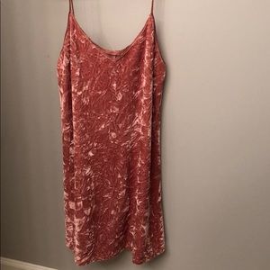Pink velvet dress